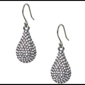 Lucky Brand Oxidized Pave Drop Earrings